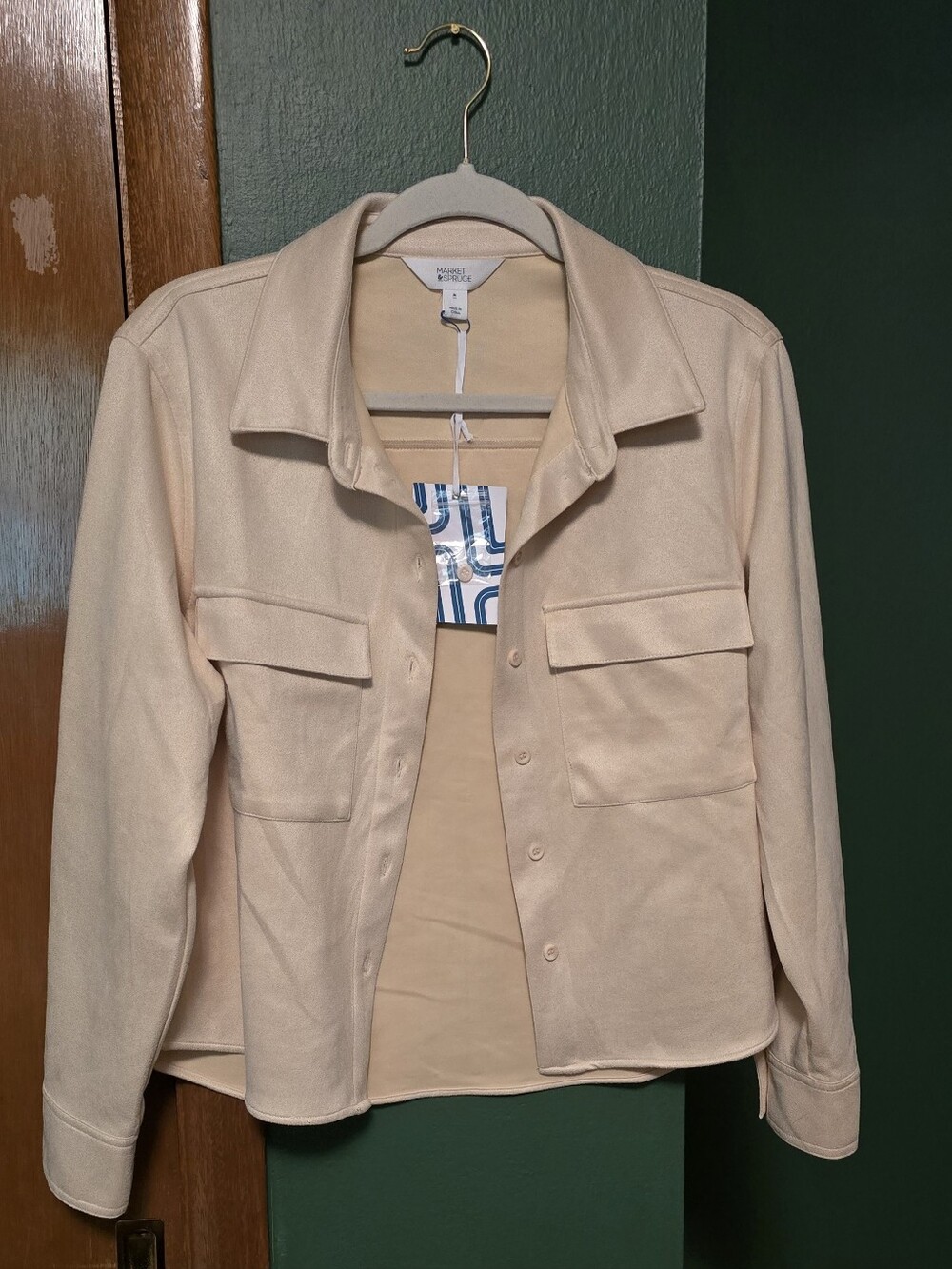 Market & Spruce Cropped Microsuede Shacket